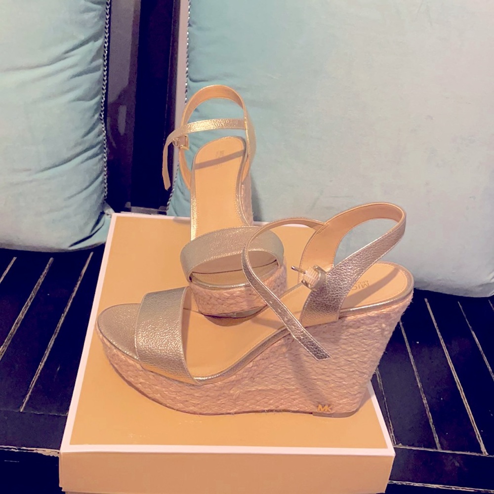 Michael Kors Gold Wedges